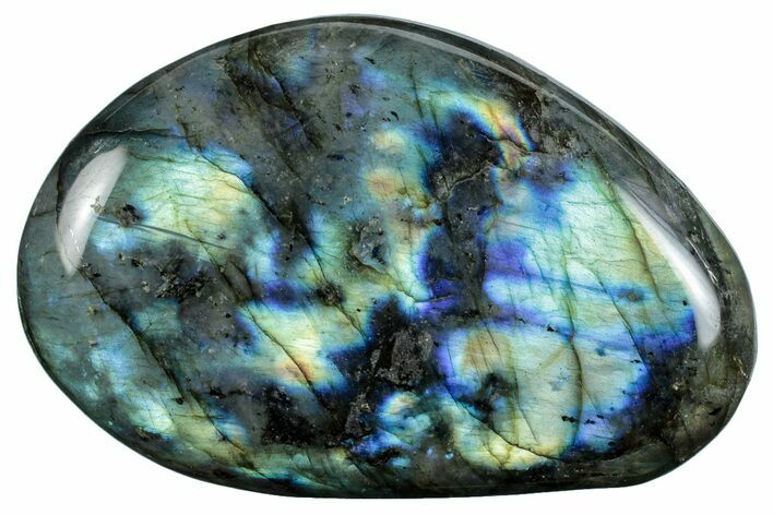 Flashy, Polished Labradorite Palm Stone - Madagascar #261526